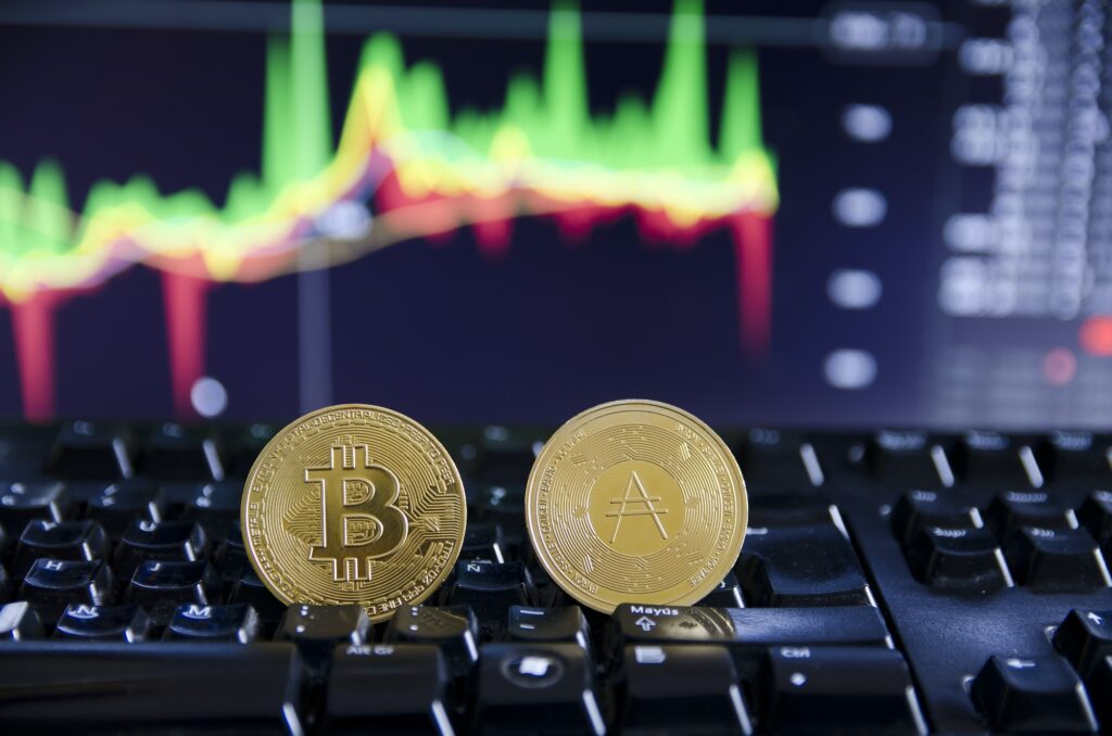 Agência web 3 - Bitcoin ADA coin token moeda criptográfica digital para banco financeiro descentralizado